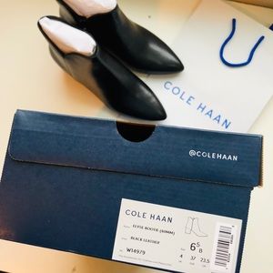 COLE HAAN - Elyse Leather Block Heel Booties